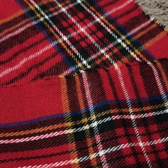 Gently Used Scarf-Gorgeous Red/Blue/Black Plaid-Twisted Fringe-12x65 - Picture 13 of 13